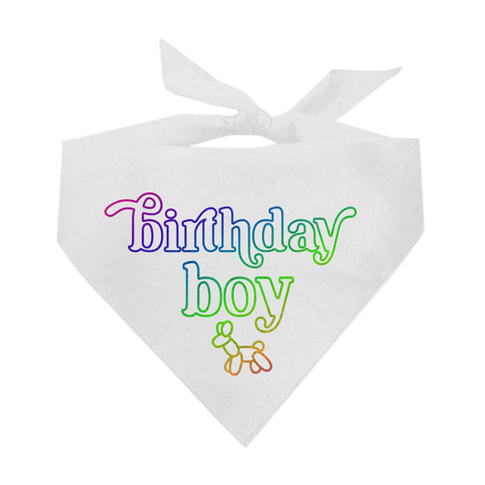 Birthday Boy Balloon Metallic Dog Bandana