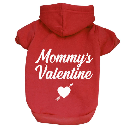 Mommy's Valentine Valentine's Day Dog Hoodie