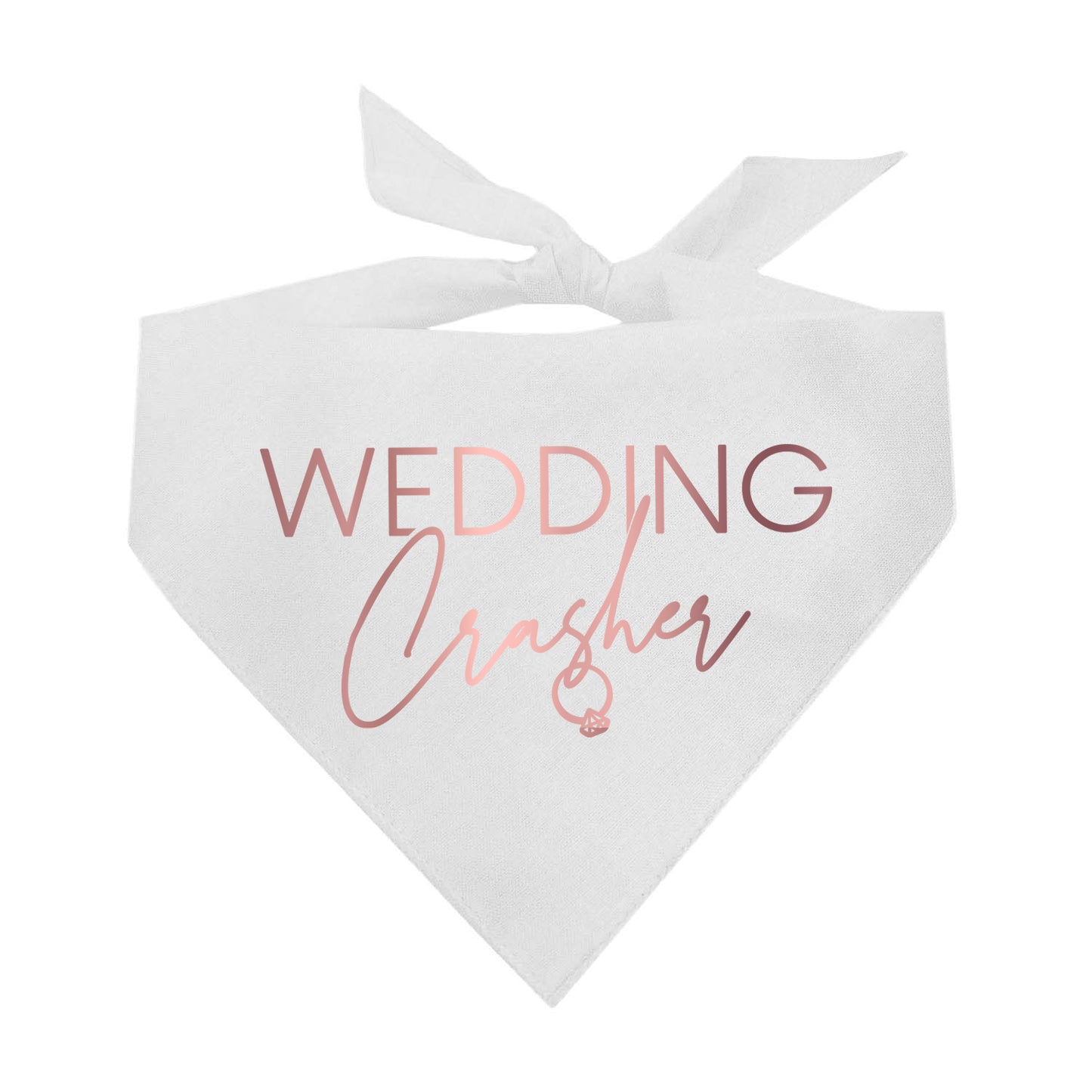 Wedding Crasher β Dog Bandana | Metallic Print | Funny Wedding Pet Accessory | Soft Cotton Triangle