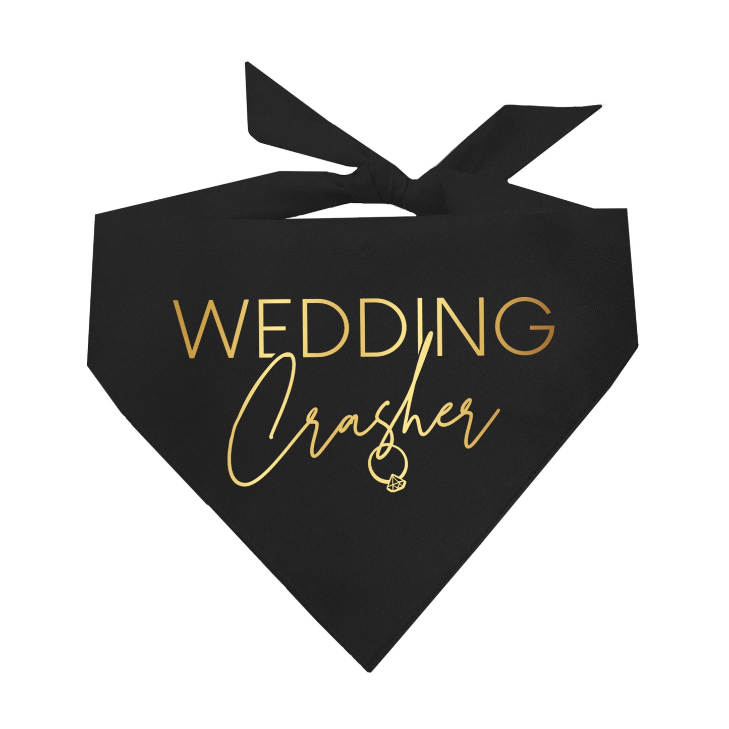 Wedding Crasher β Dog Bandana | Metallic Print | Funny Wedding Pet Accessory | Soft Cotton Triangle