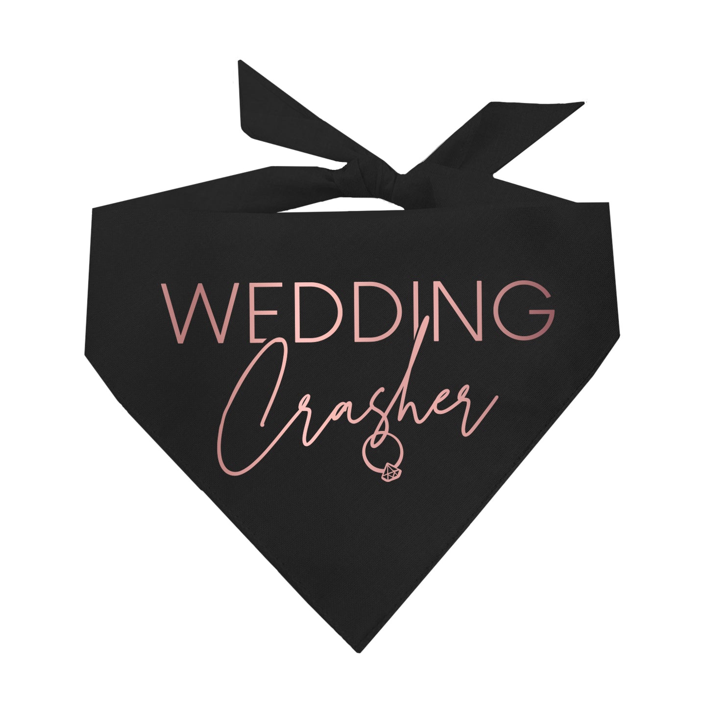 Wedding Crasher β Dog Bandana | Metallic Print | Funny Wedding Pet Accessory | Soft Cotton Triangle