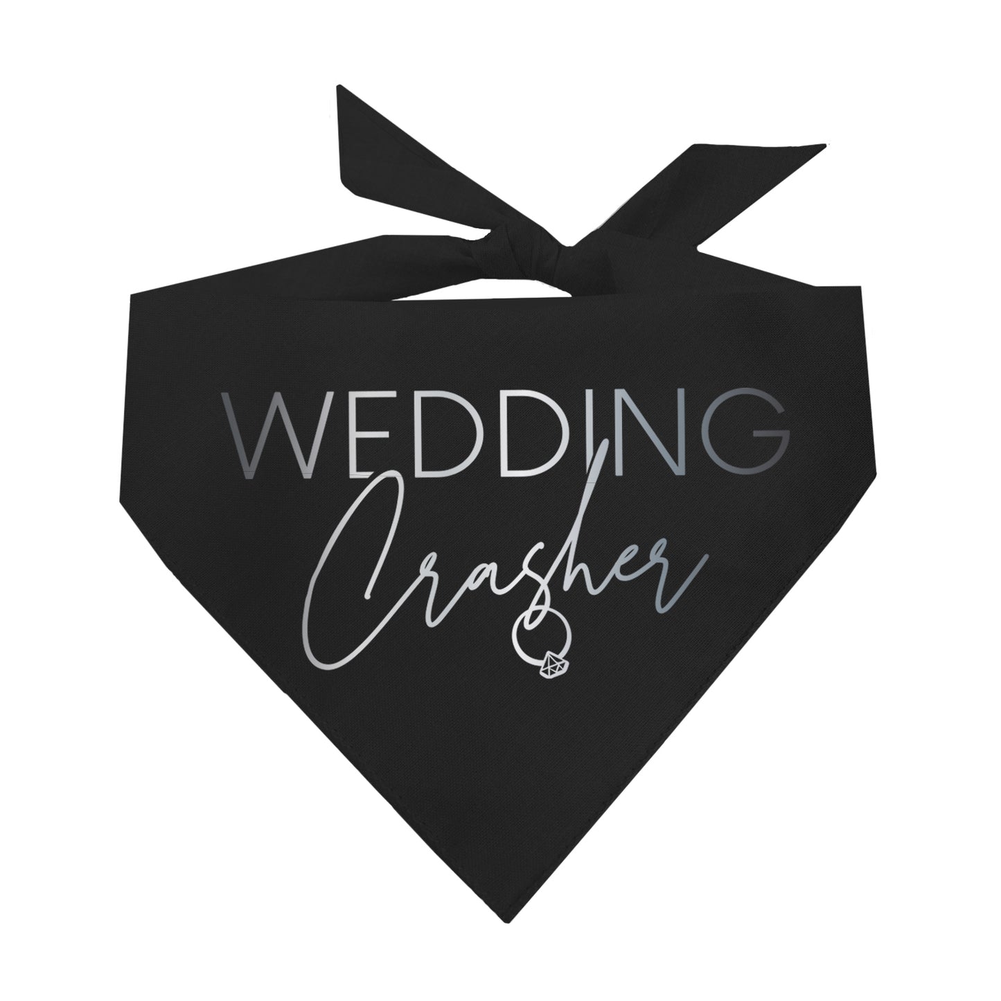 Wedding Crasher β Dog Bandana | Metallic Print | Funny Wedding Pet Accessory | Soft Cotton Triangle