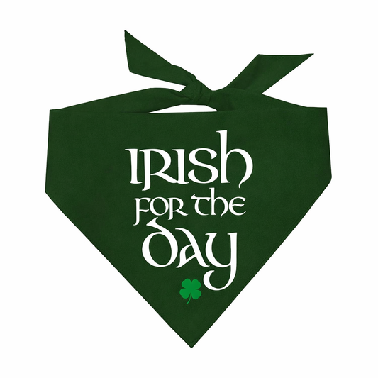 Irish for the Day Dog Bandana | 100% Natural Cotton Triangle | Made in USA | St. Patrick’s Day Pet Outfit | Festive Pup Accessory