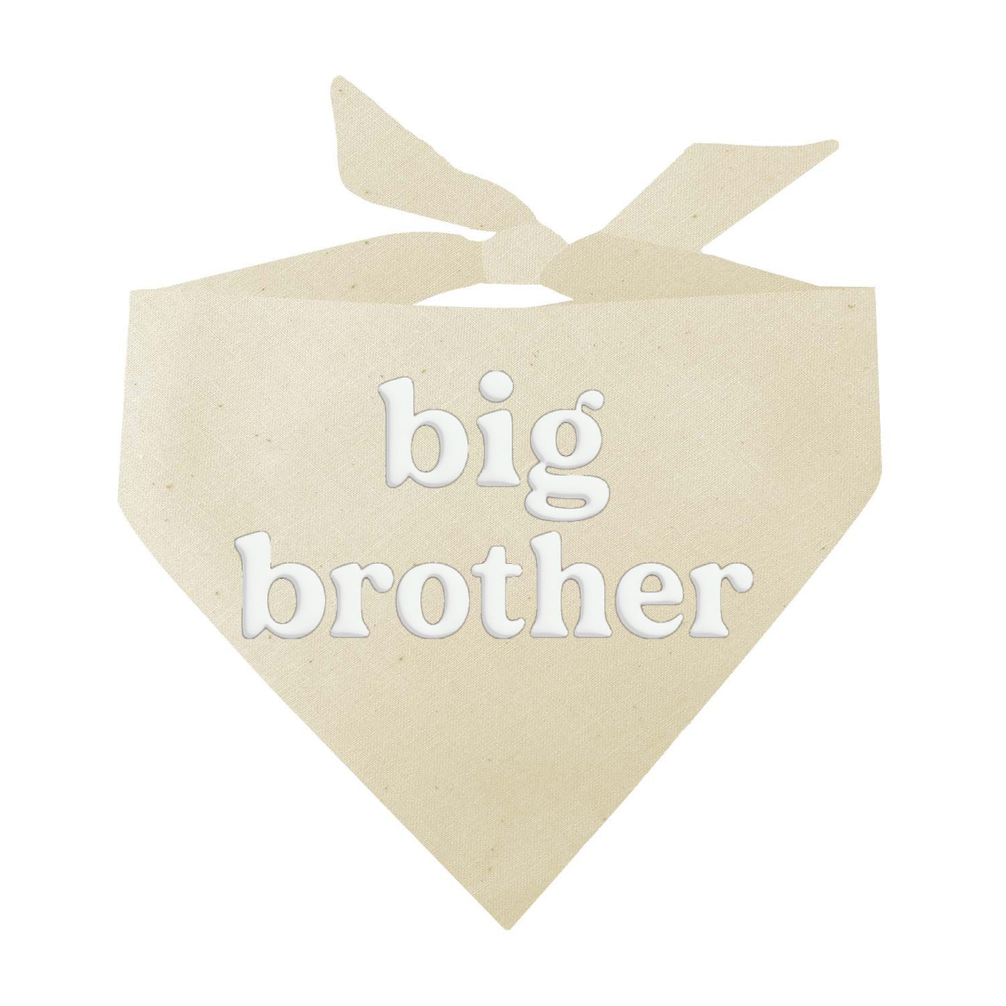 Big Brother Boho Dog Bandana – Baby Announcement Pet Accessory with Puff Print & Pom Pom Trim