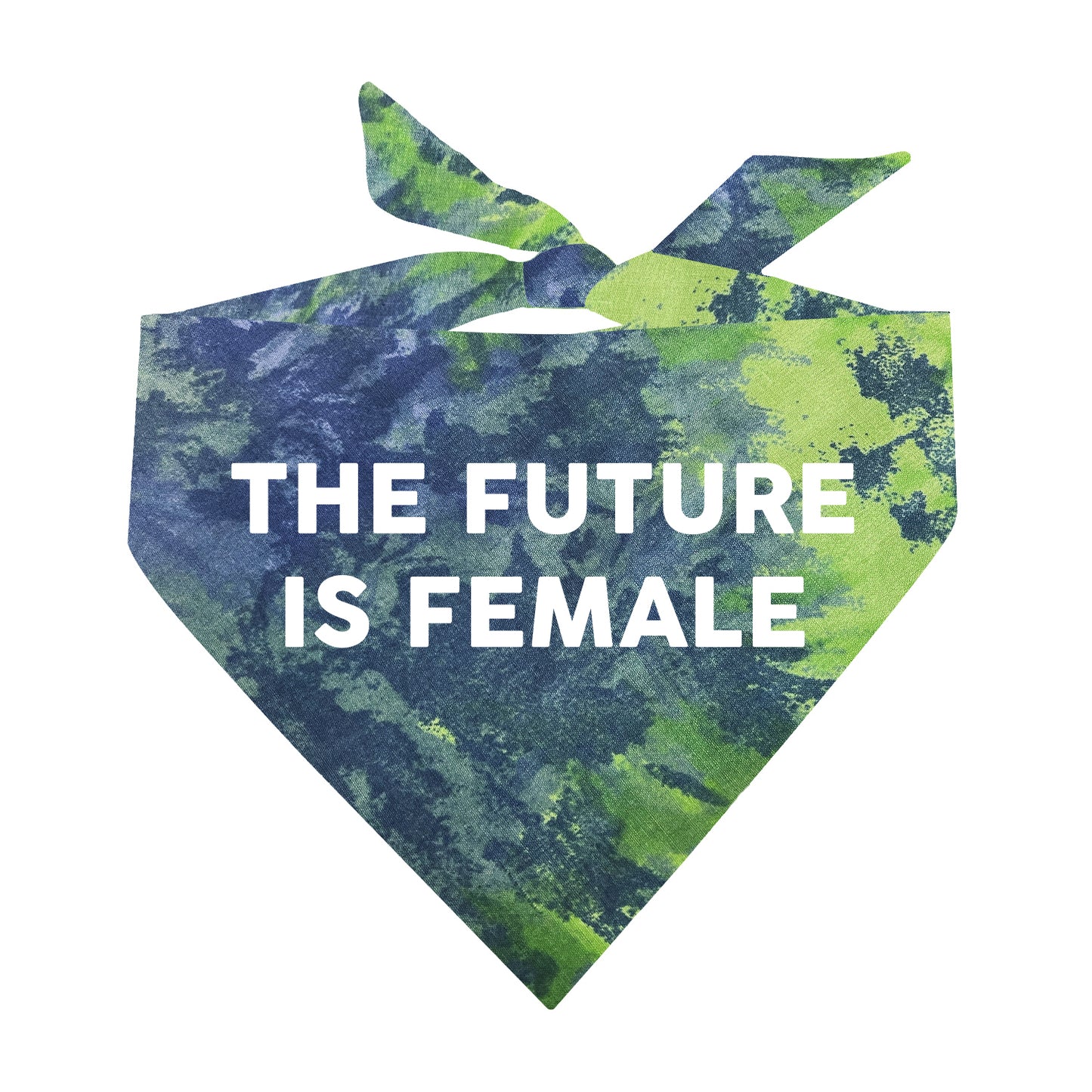 Future Is Female Scrunch Tie Dye Pattern Triangle Dog Bandana