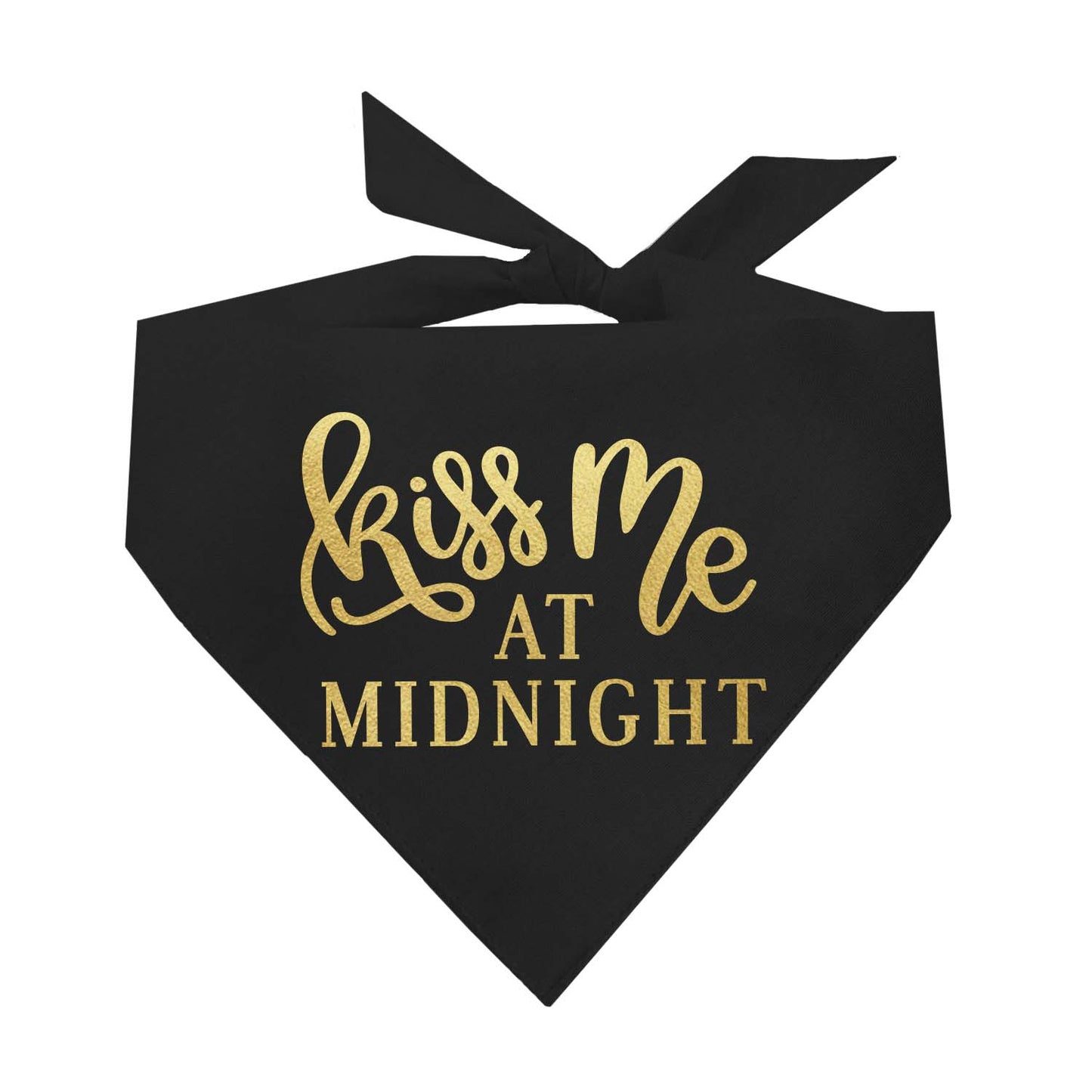 Kiss Me at Midnight – Dog Bandana | New Year’s Eve Pet Accessory | Soft Cotton Triangle | Holiday Party Bandana