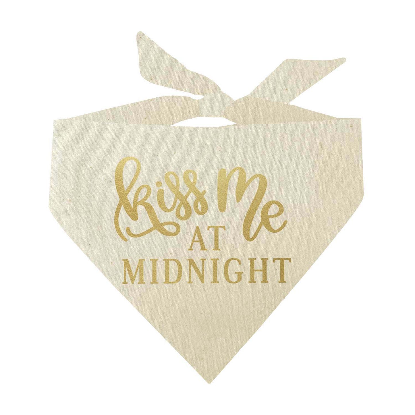 Kiss Me at Midnight – Dog Bandana | New Year’s Eve Pet Accessory | Soft Cotton Triangle | Holiday Party Bandana