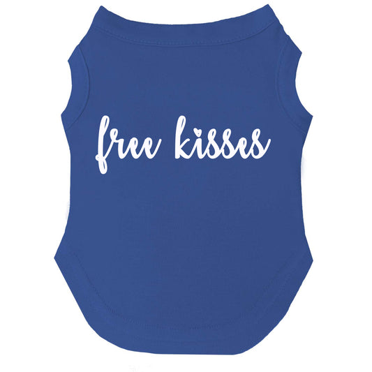 Free Kisses Dog Tee | Soft Cotton Blend | Made in USA | Cute & Funny Pet Outfit