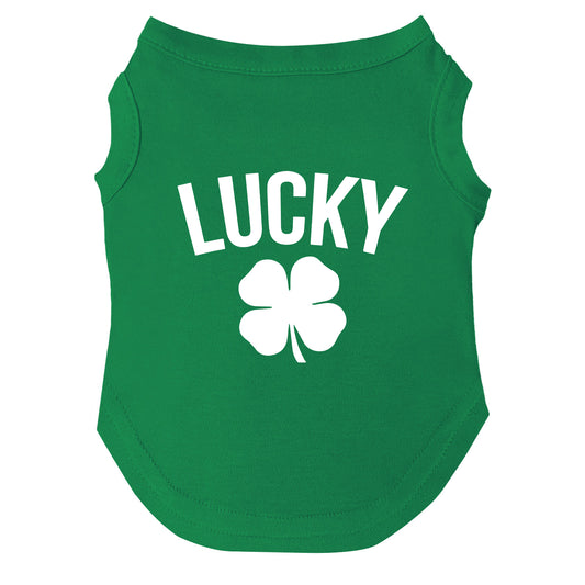 Lucky Shamrock Dog Tee | Soft Cotton Blend | Made in USA | St. Patrick’s Day Pet Outfit