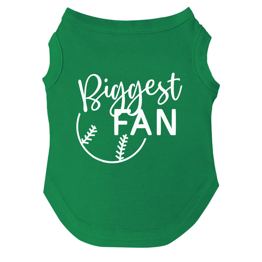 Biggest Fan | Baseball Dog Tee | Game Day Pet Shirt | Sports Dog Apparel | Cute Baseball Outfit for Dogs