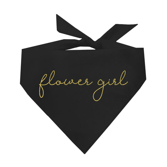Flower Girl (Gold) Wedding Triangle Dog Bandana