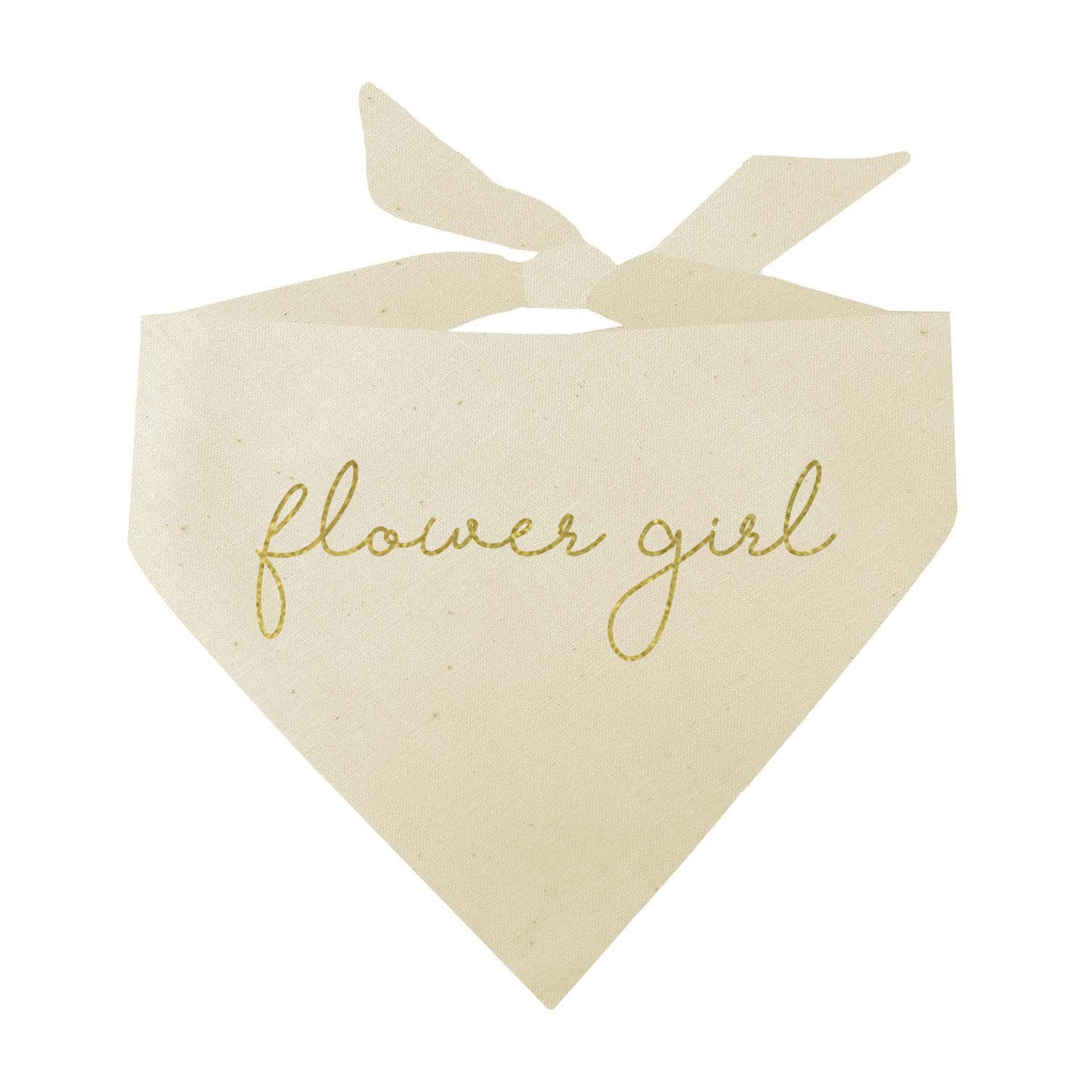 Flower Girl (Gold) Wedding Triangle Dog Bandana
