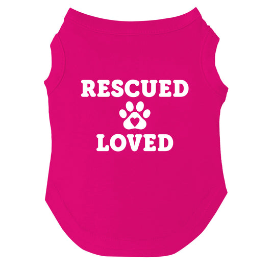 Rescued & Loved – Dog Tee | Adoption Celebration Shirt | Soft, Comfy & Washable