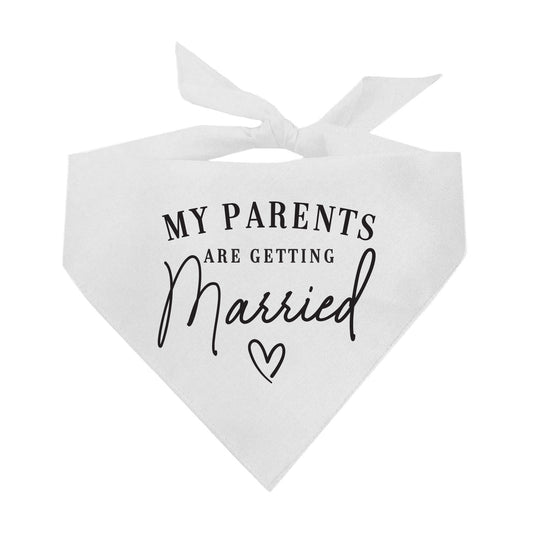 My Parents Are Getting Married (Black) Wedding Triangle Dog Bandana