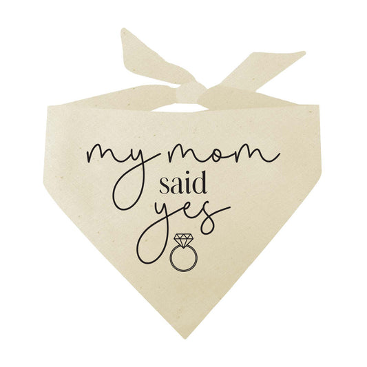 My Mom Said Yes! Wedding Triangle Dog Bandana
