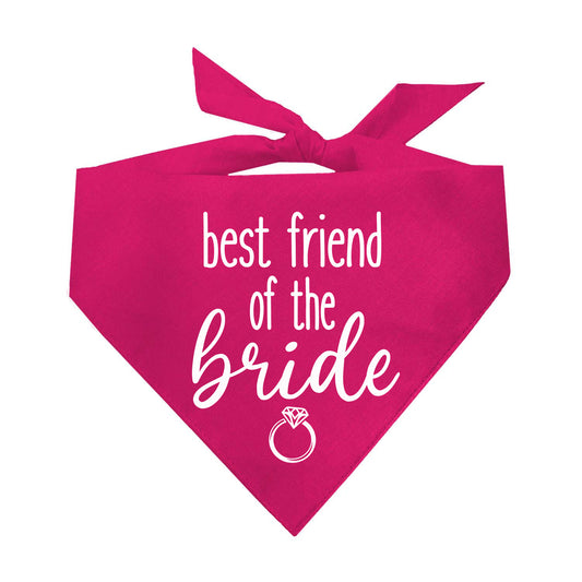 Best Friend Of The Bride Wedding Triangle Dog Bandana