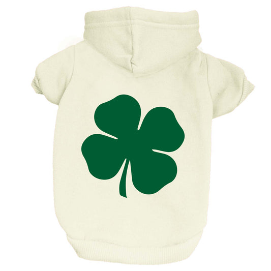 Green Four Leaf Clover Dog Hoodie