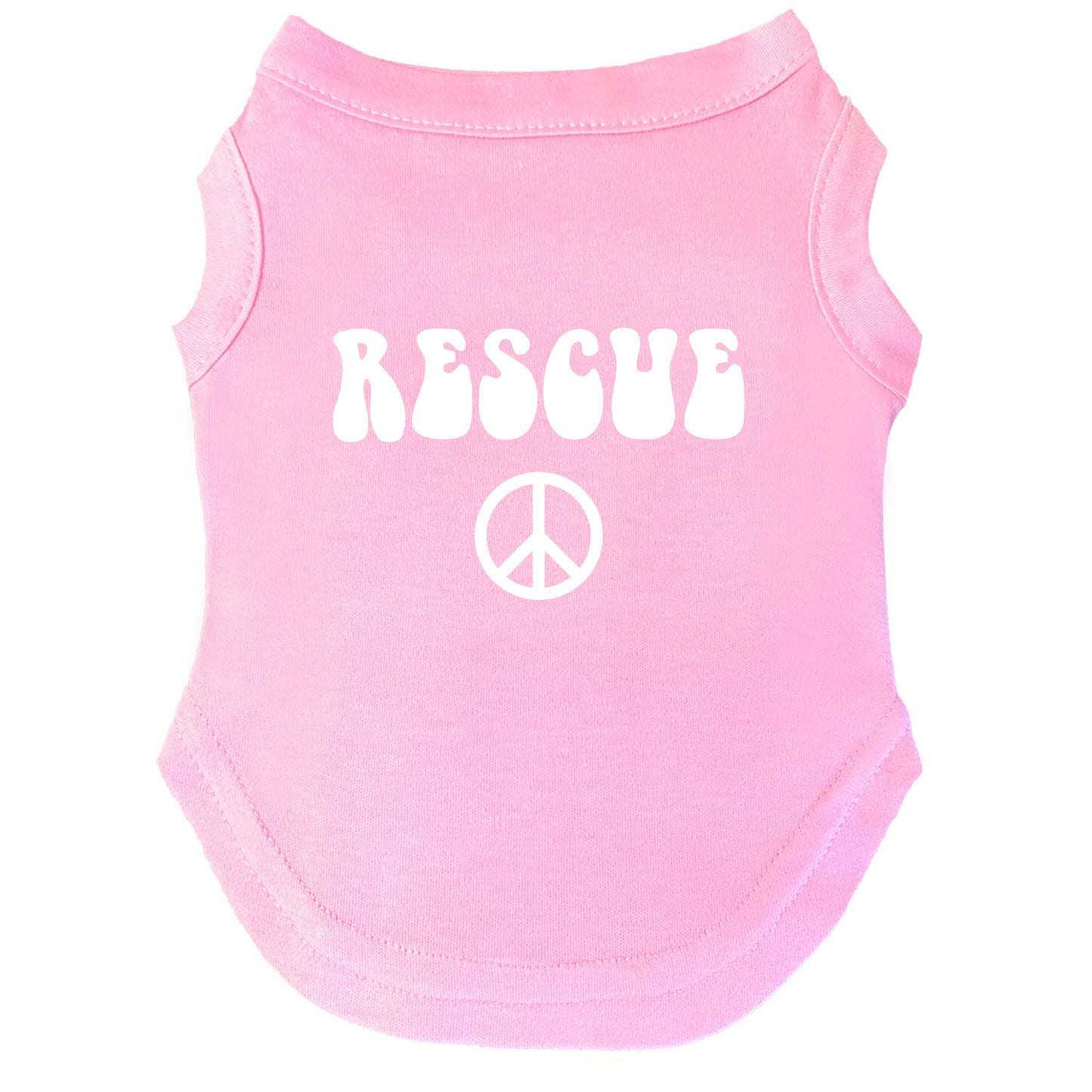 Rescue – Dog Tee | Groovy Retro Style | Peace, Love & Second Chances | Soft & Washable