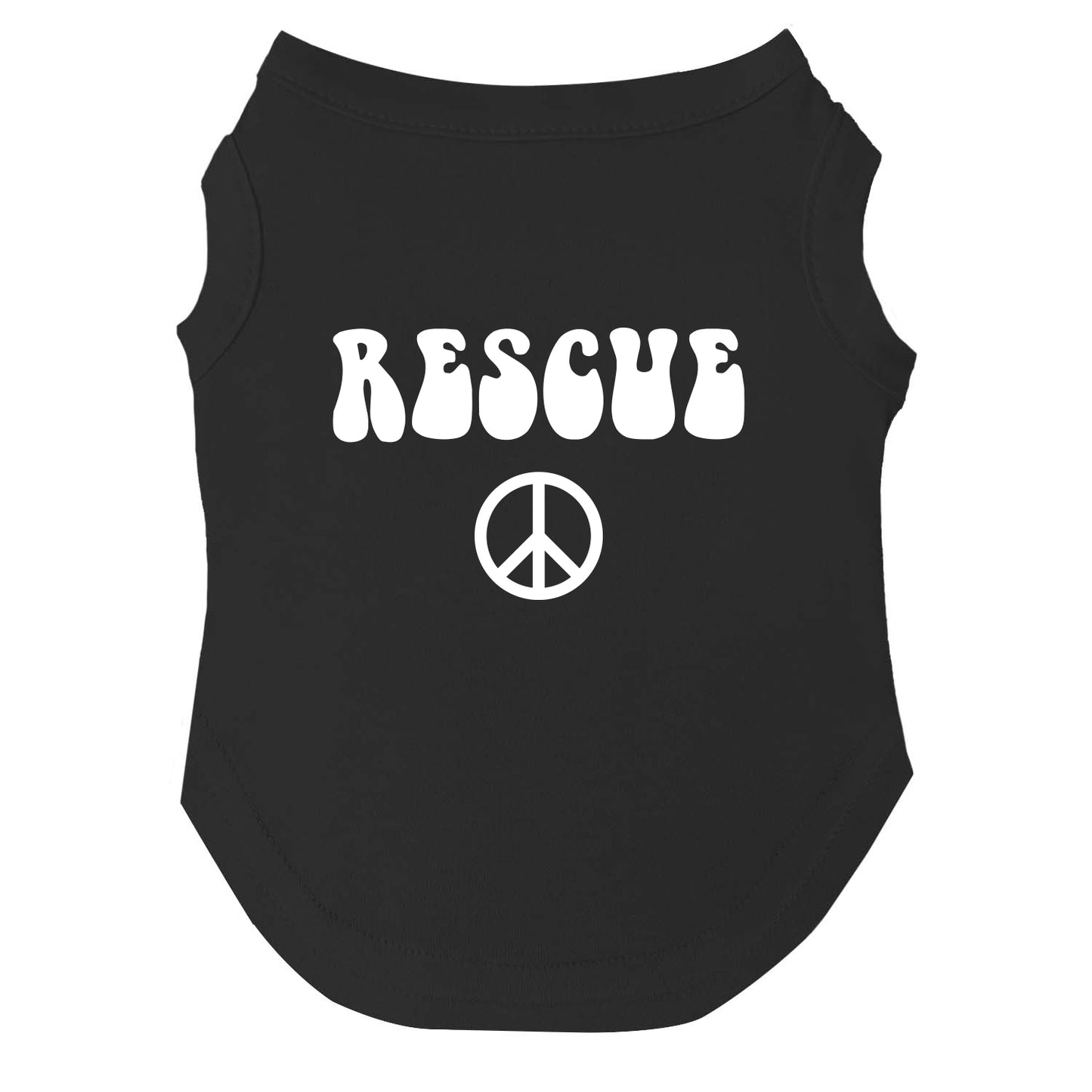 Rescue – Dog Tee | Groovy Retro Style | Peace, Love & Second Chances | Soft & Washable