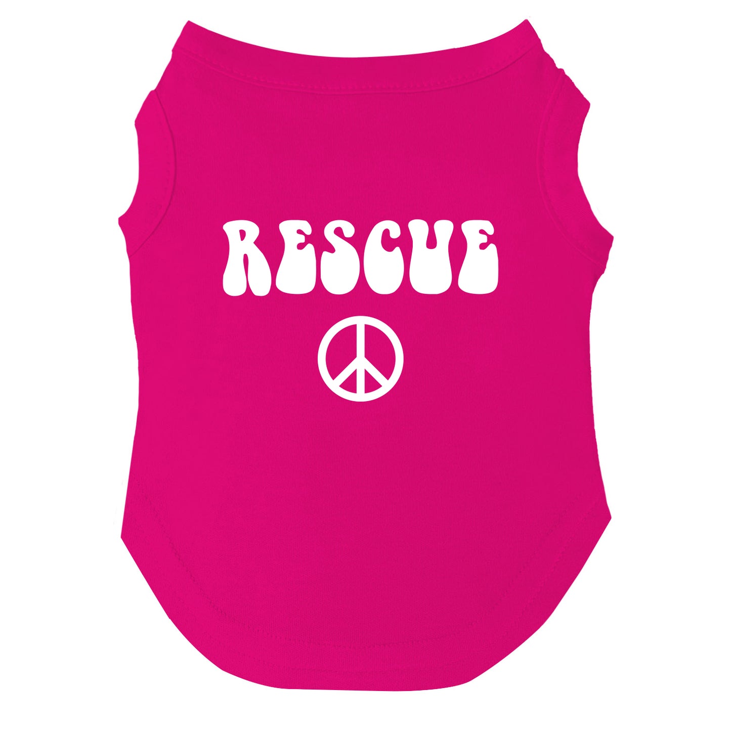 Rescue – Dog Tee | Groovy Retro Style | Peace, Love & Second Chances | Soft & Washable