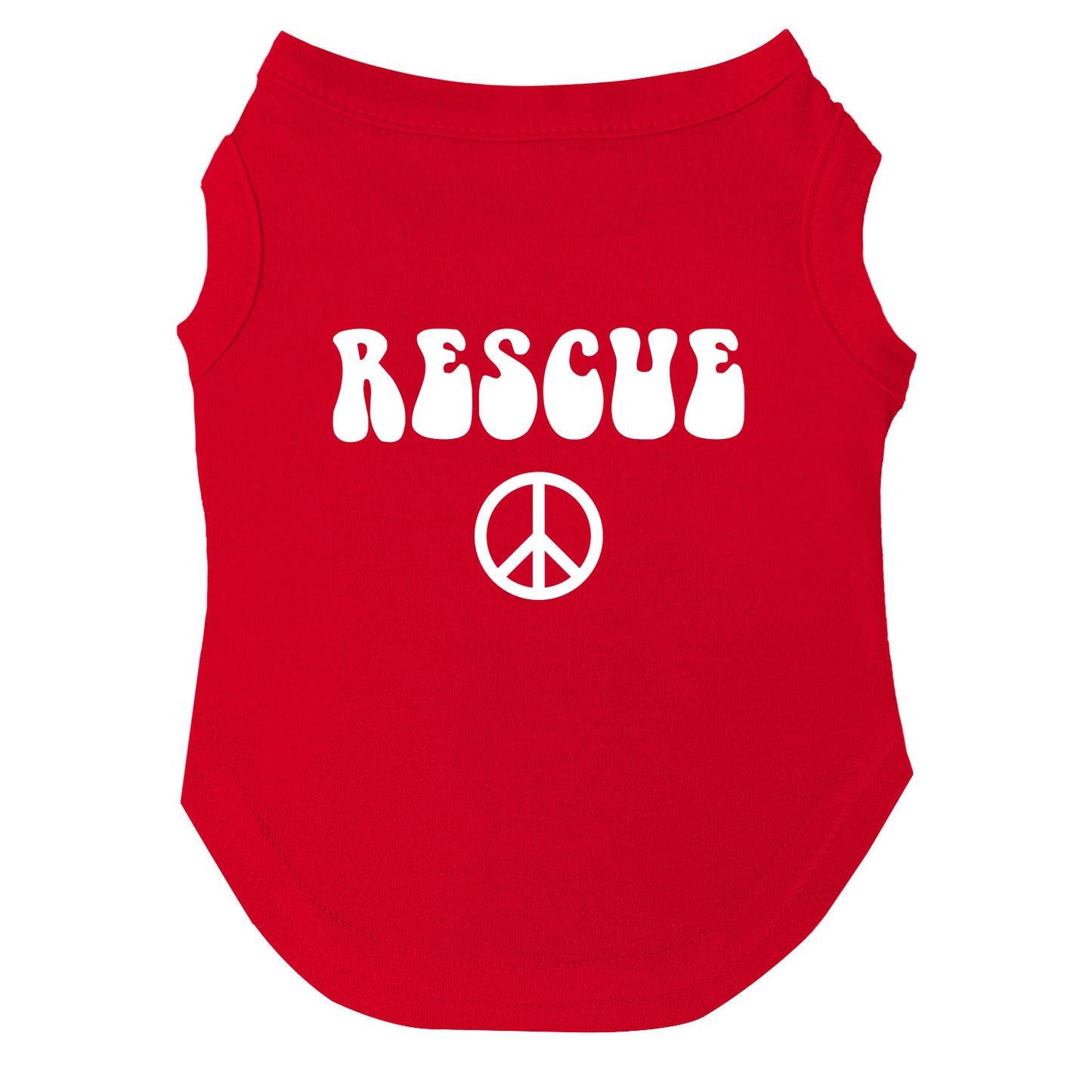 Rescue – Dog Tee | Groovy Retro Style | Peace, Love & Second Chances | Soft & Washable