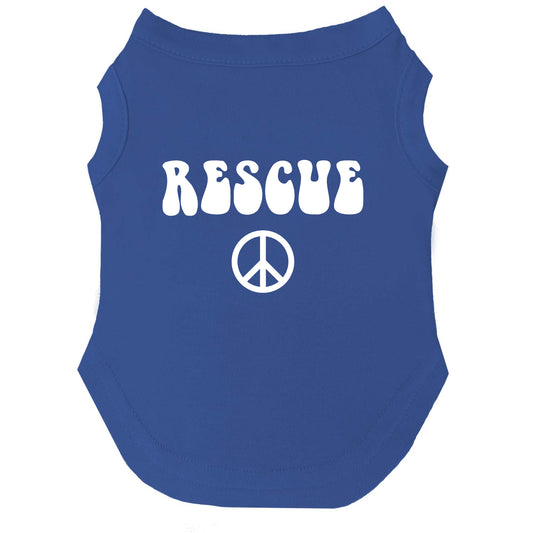 Rescue – Dog Tee | Groovy Retro Style | Peace, Love & Second Chances | Soft & Washable