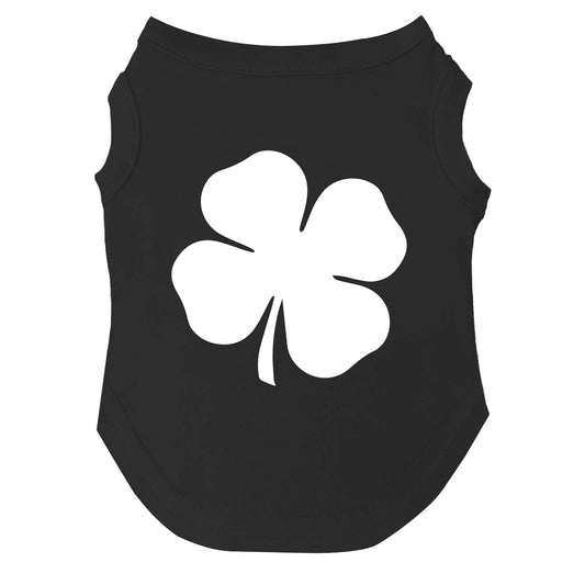 Shamrock Dog Tee (White) | Soft Cotton Blend | Made in USA | St. Patrick’s Day Pet Outfit