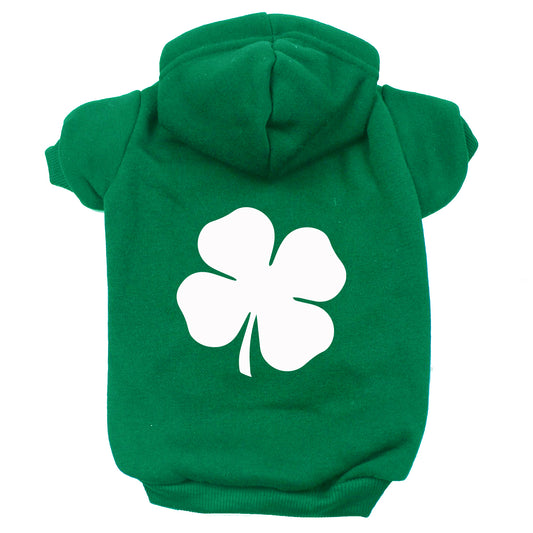 White Four Leaf Clover Dog Hoodie