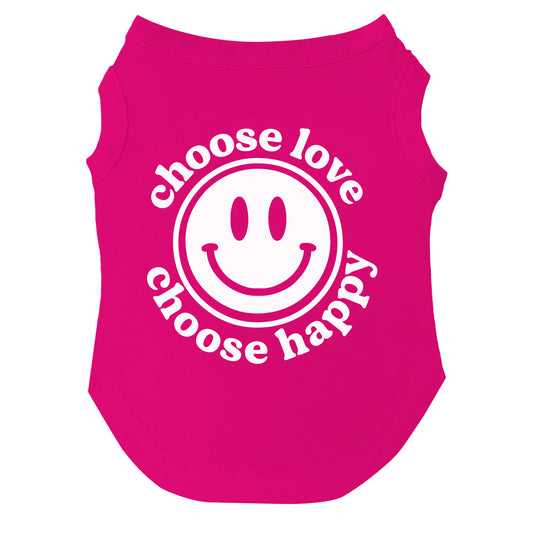 Choose Love Choose Happy | Pride Dog Tee | LGBTQ+ Pet Apparel