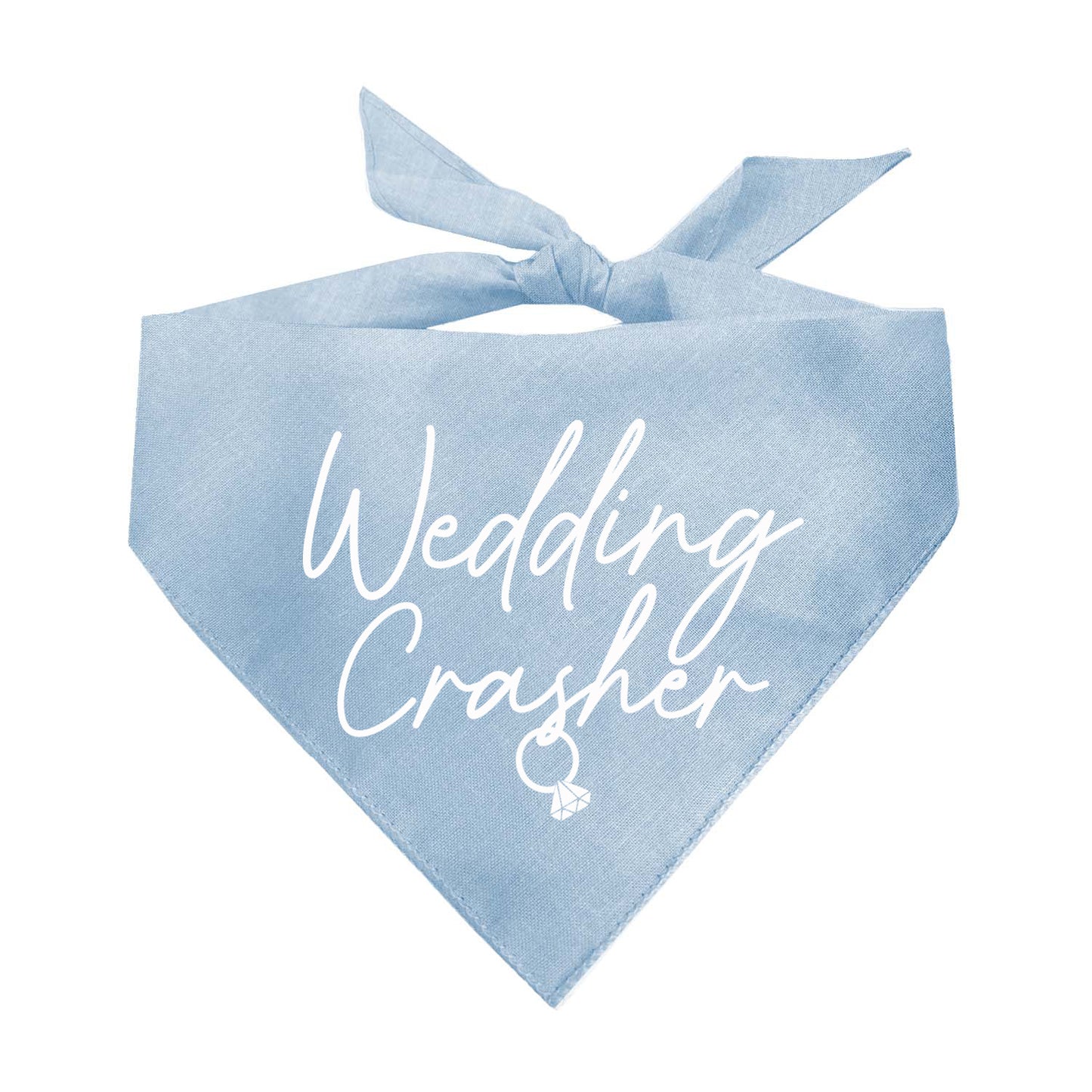 Wedding Crasher β Dog Bandana | White Print | Funny Wedding Pet Accessory | Soft Cotton Triangle