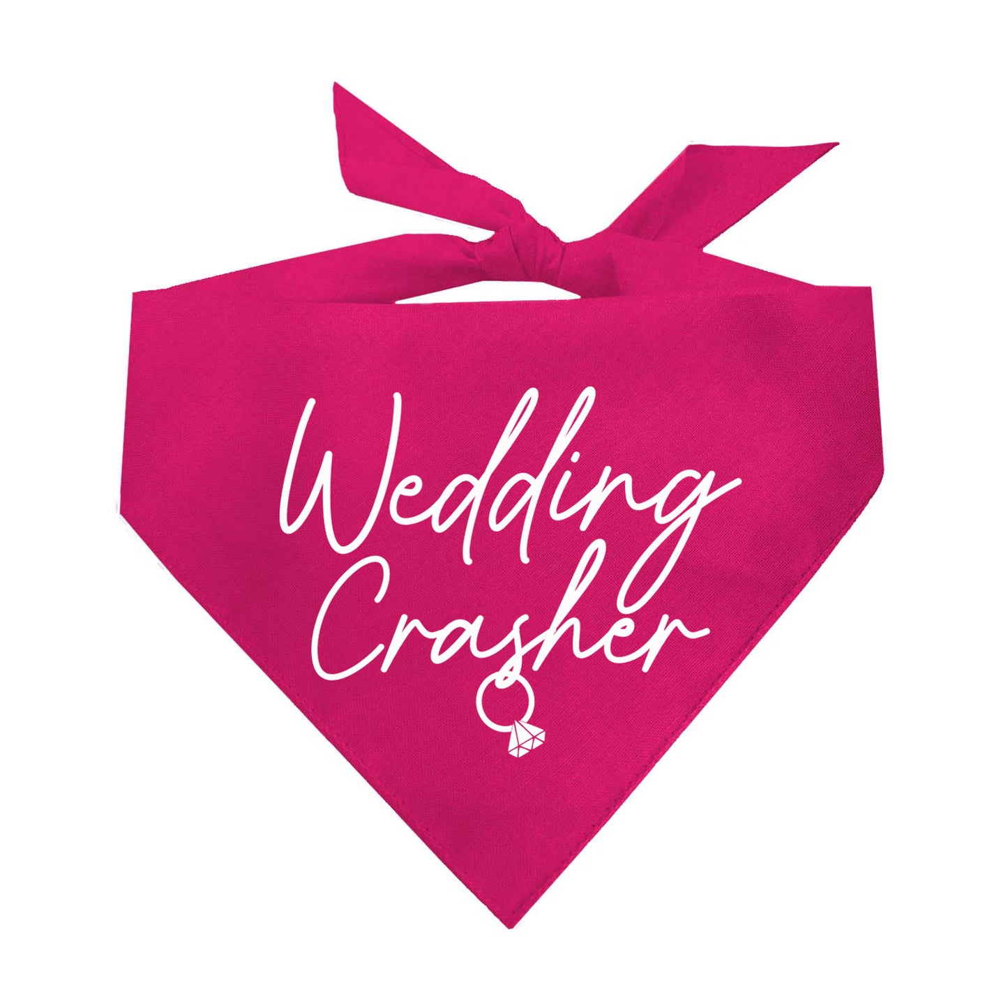 Wedding Crasher β Dog Bandana | White Print | Funny Wedding Pet Accessory | Soft Cotton Triangle