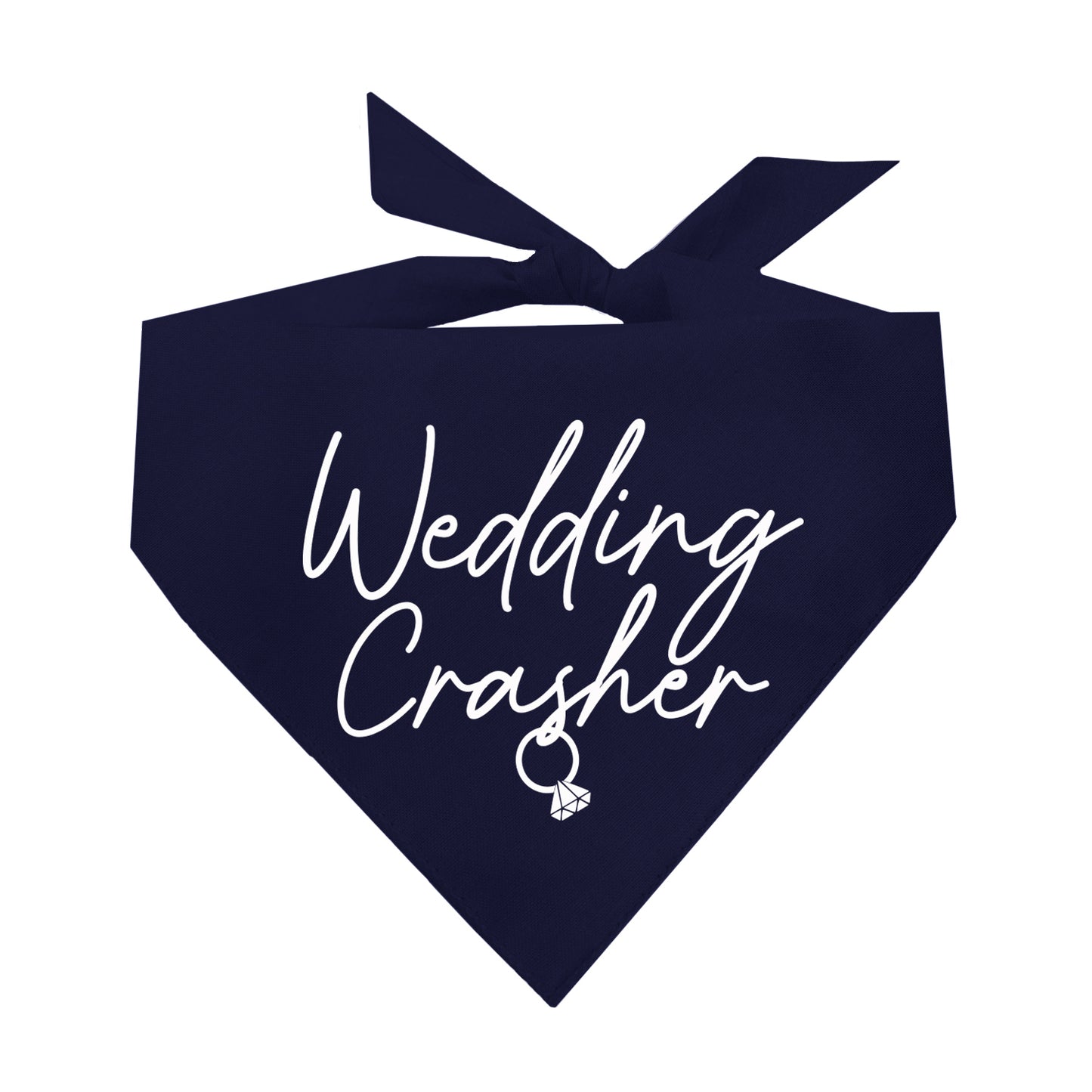 Wedding Crasher β Dog Bandana | White Print | Funny Wedding Pet Accessory | Soft Cotton Triangle