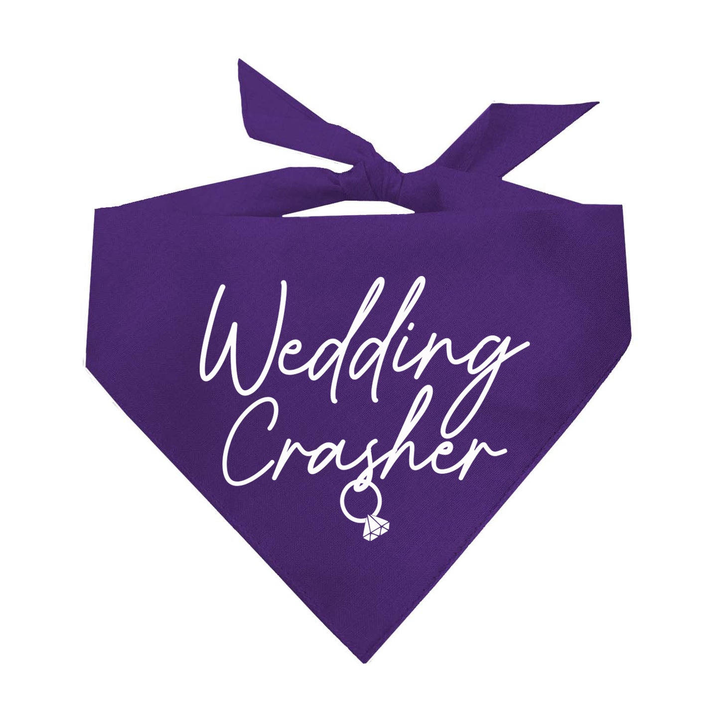 Wedding Crasher β Dog Bandana | White Print | Funny Wedding Pet Accessory | Soft Cotton Triangle