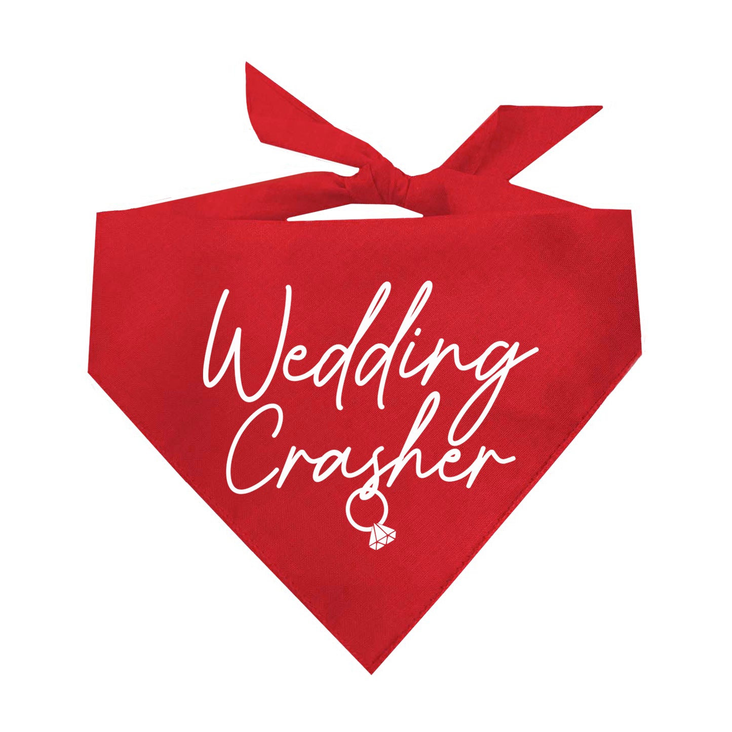 Wedding Crasher β Dog Bandana | White Print | Funny Wedding Pet Accessory | Soft Cotton Triangle