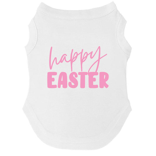 Happy Easter Dog Tee (Pink) | Soft Cotton Blend | Made in USA | Easter Pet Outfit