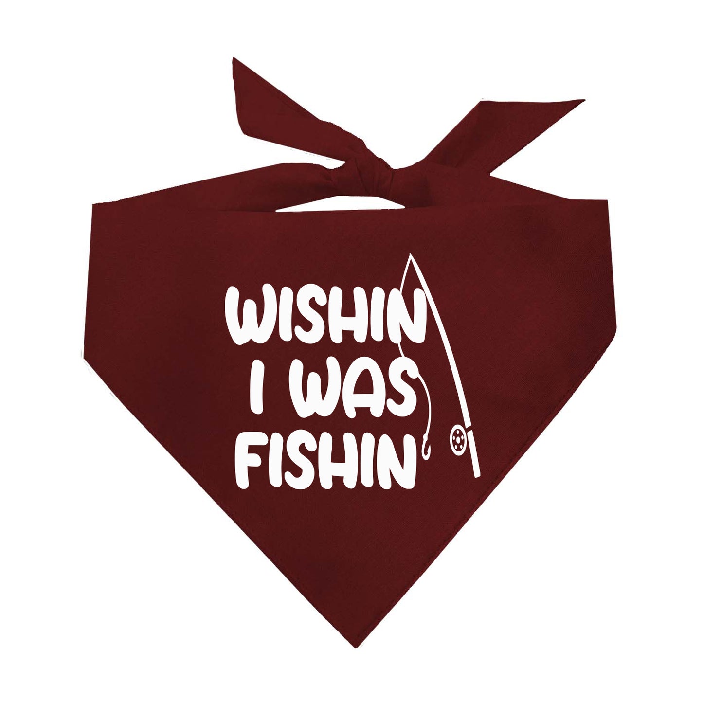 Wishin' I Was Fishin' Triangle Dog Bandana (Assorted Colors)