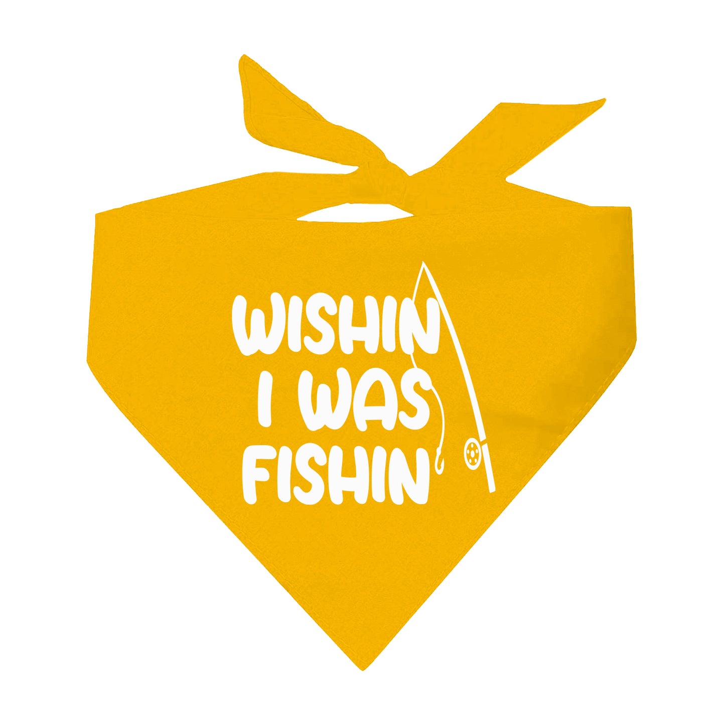 Wishin' I Was Fishin' Triangle Dog Bandana (Assorted Colors)