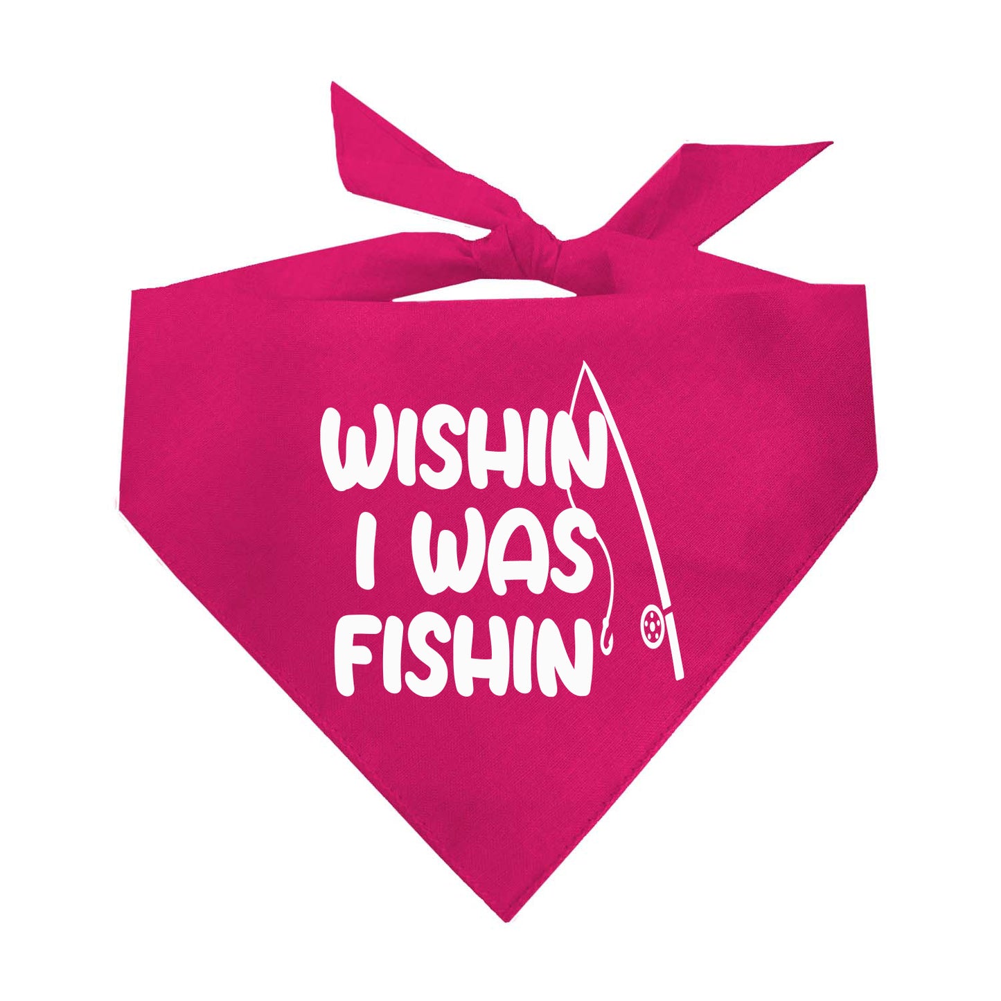 Wishin' I Was Fishin' Triangle Dog Bandana (Assorted Colors)