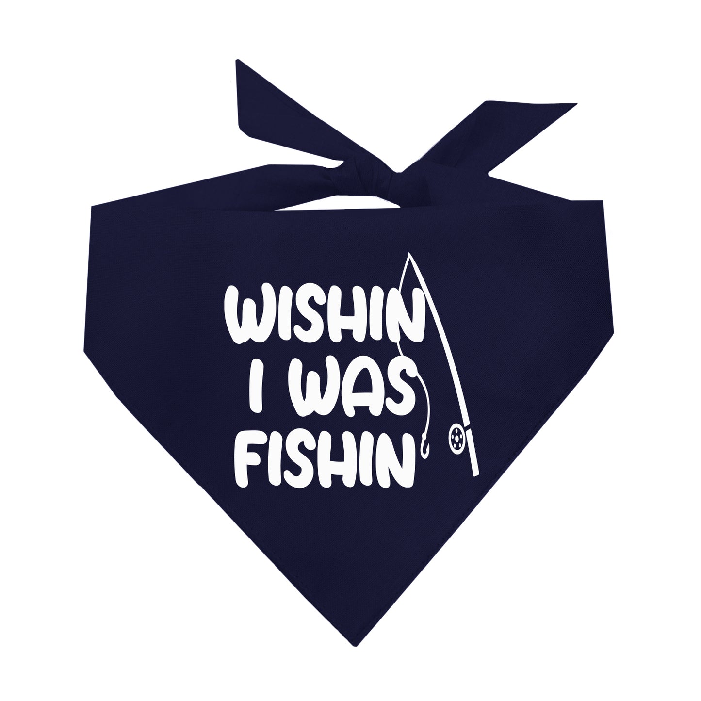 Wishin' I Was Fishin' Triangle Dog Bandana (Assorted Colors)
