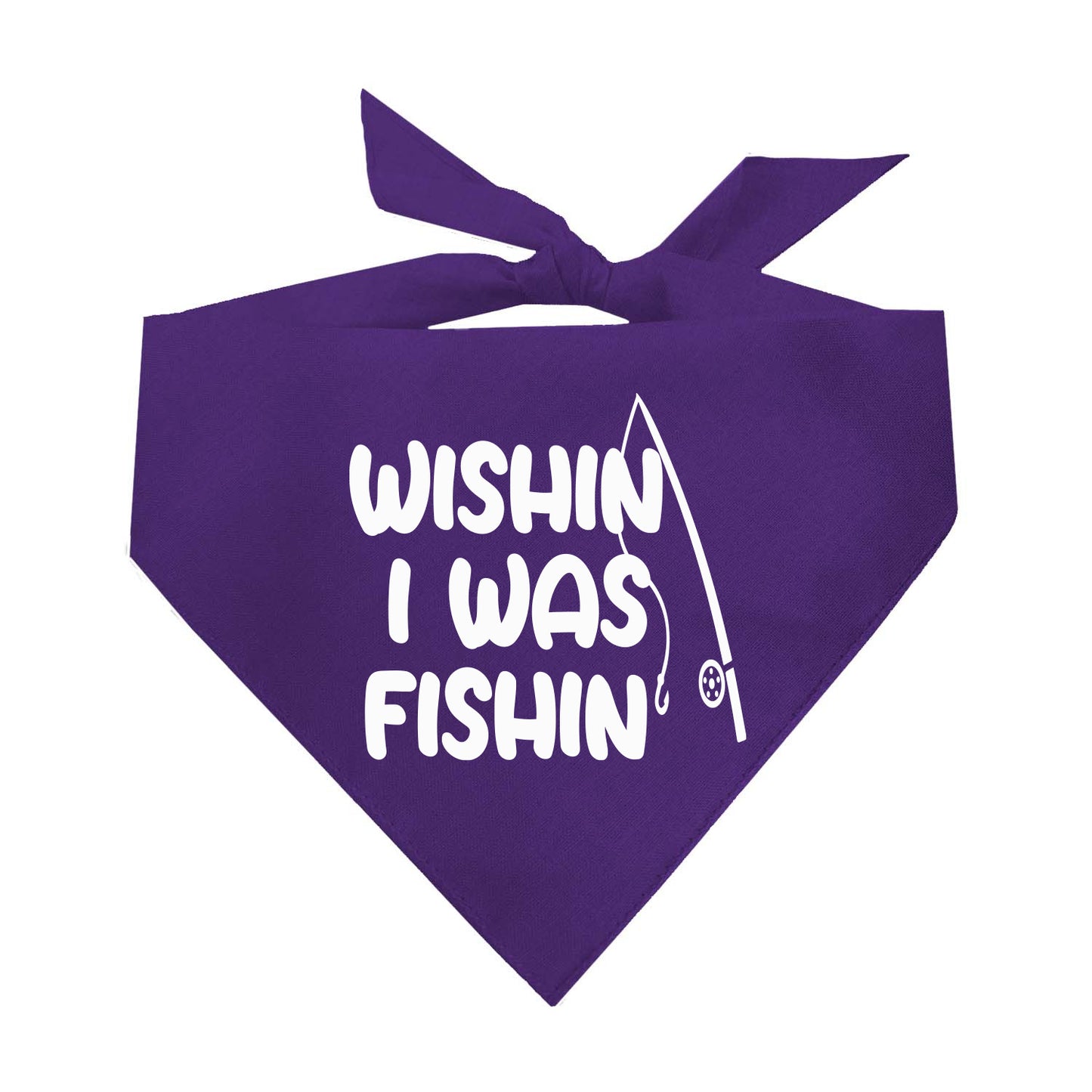 Wishin' I Was Fishin' Triangle Dog Bandana (Assorted Colors)