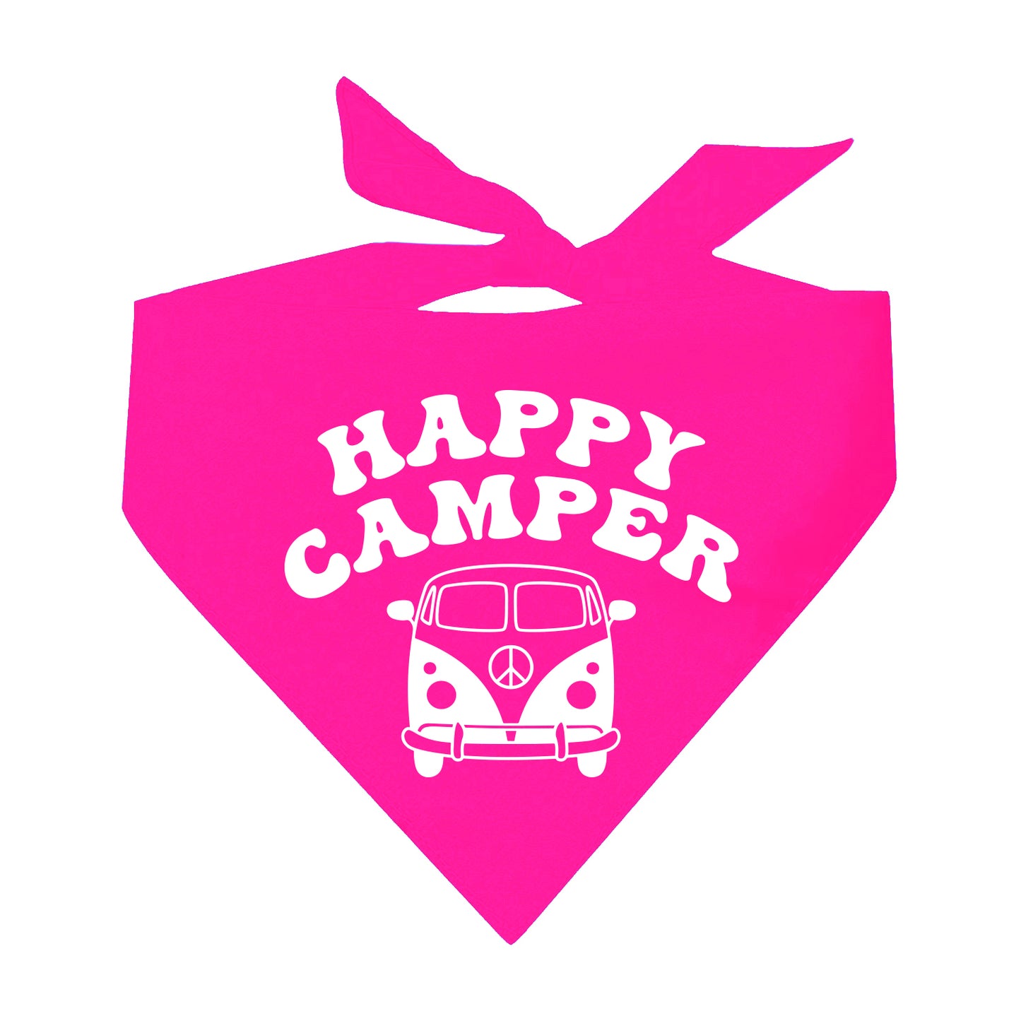 Happy Camper Van Life Scrunch Tie Dye Triangle Dog Bandana