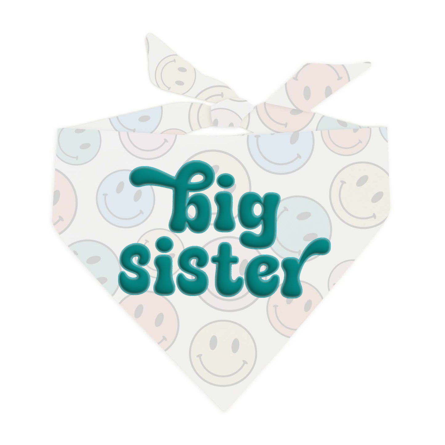 Big Sister Dog Bandana – Baby Announcement with Puff Print | Natural Cotton Pet Accessory