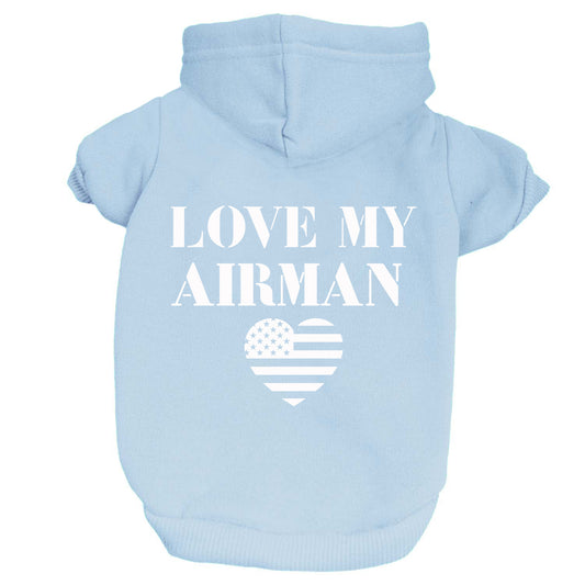 Love My Airman Dog Hoodie
