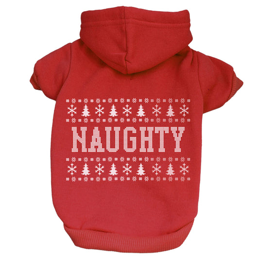 Naughty Ugly Sweater Dog Hoodie