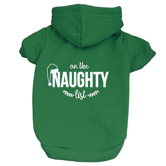 On The Naughty List Dog Hoodie