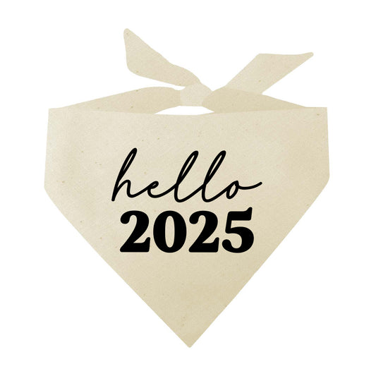 Hello 2025 Black Dog Bandana