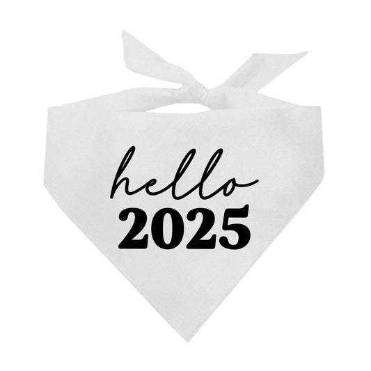 Hello 2025 Black Dog Bandana