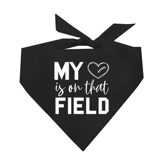 My Heart Is On The Field (Football) Triangle Dog Bandana