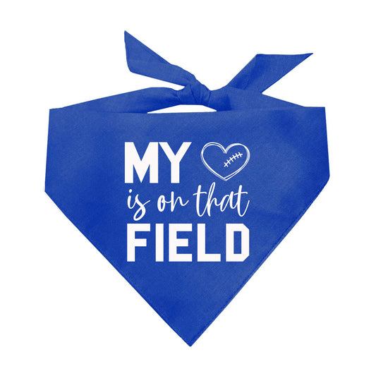 My Heart Is On The Field (Football) Triangle Dog Bandana