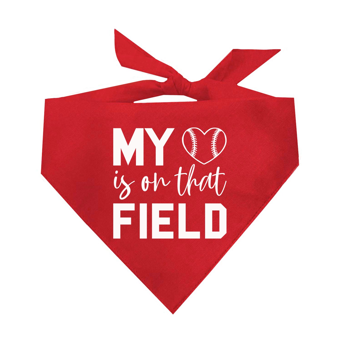 My Heart Is On The Field (Baseball) Triangle Dog Bandana